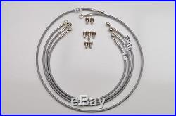 96-00 GSF1200 Bandit Galfer Front & Rear Brake Lines with Clutch Line, Clear