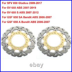 Front Brake Discs Rotors For SUZUKI SFV 650 Gladius / ABS 2009-2017 12 13 14 15