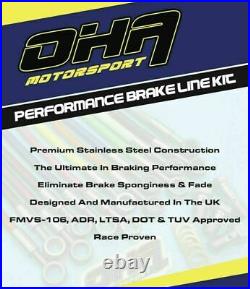 OHA SS Braided Front & Rear Brake Lines for Suzuki GSF1200 Bandit 1200 2001-2005